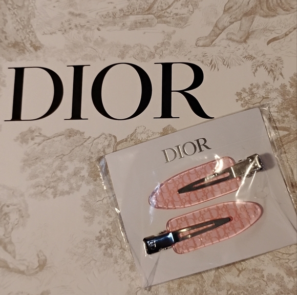 Dior Other - Dior Pink Hair Clips With Dior Logo Set Of 2 BNIP